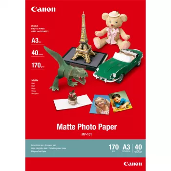 Papel fotográfico mate Canon MP-101 A3 - 40 folhas, 170 g/m², A3 (297 x 420 mm), 40 folhas