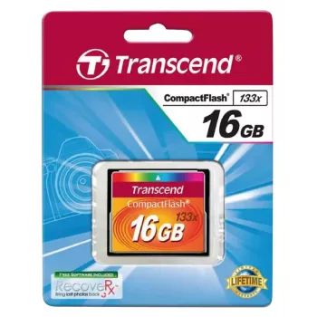 Cartão CompactFlash Transcend TS16GCF133 16 GB, 50 MB/s de leitura, 20 MB/s de escrita