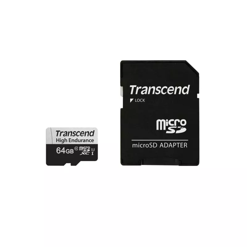 Cartão de memória flash Transcend 64GB MicroSDXC 350V