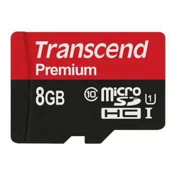 Cartão de memória flash Transcend 8 GB MicroSDHC Classe 10 UHS-I TS8GUSDCU1