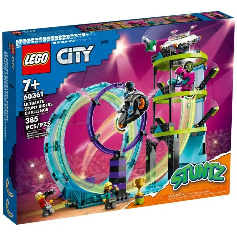LEGO Conjunto LEGO City Stuntz 60361 Ultimate Stunt Riders Challenge – Conjunto de brincar com mota de acrobacias