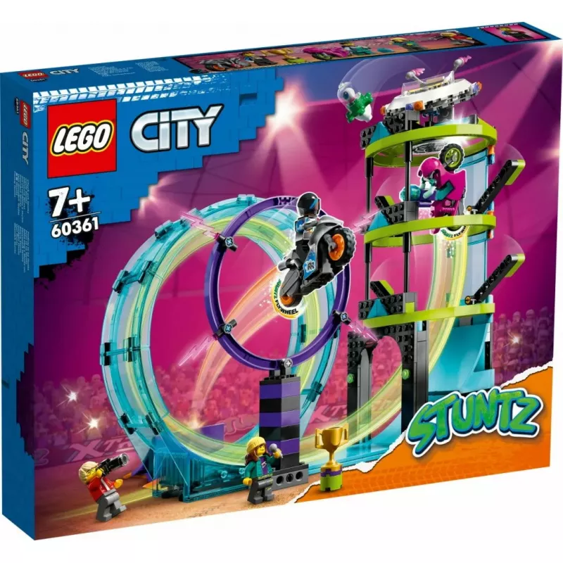 LEGO Conjunto LEGO City Stuntz 60361 Ultimate Stunt Riders Challenge – Conjunto de brincar com mota de acrobacias
