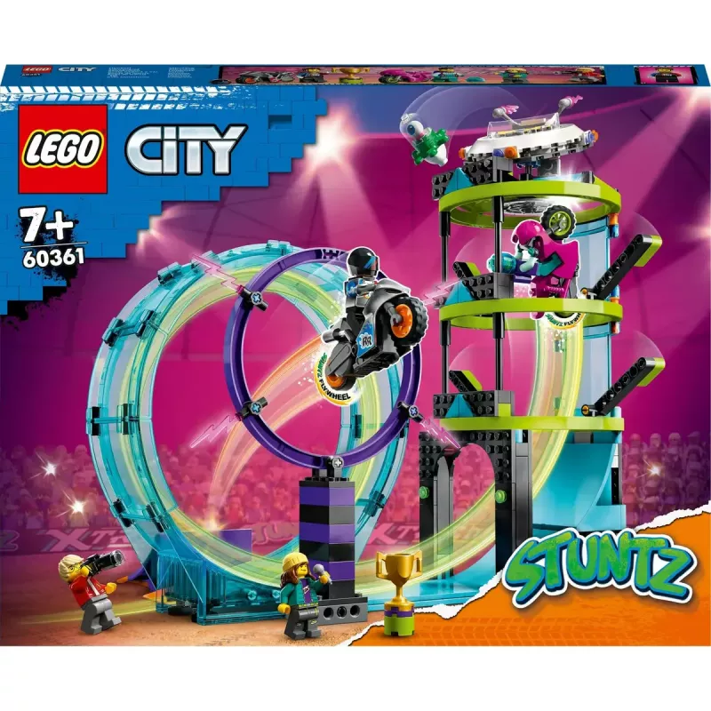LEGO Conjunto LEGO City Stuntz 60361 Ultimate Stunt Riders Challenge – Conjunto de brincar com mota de acrobacias