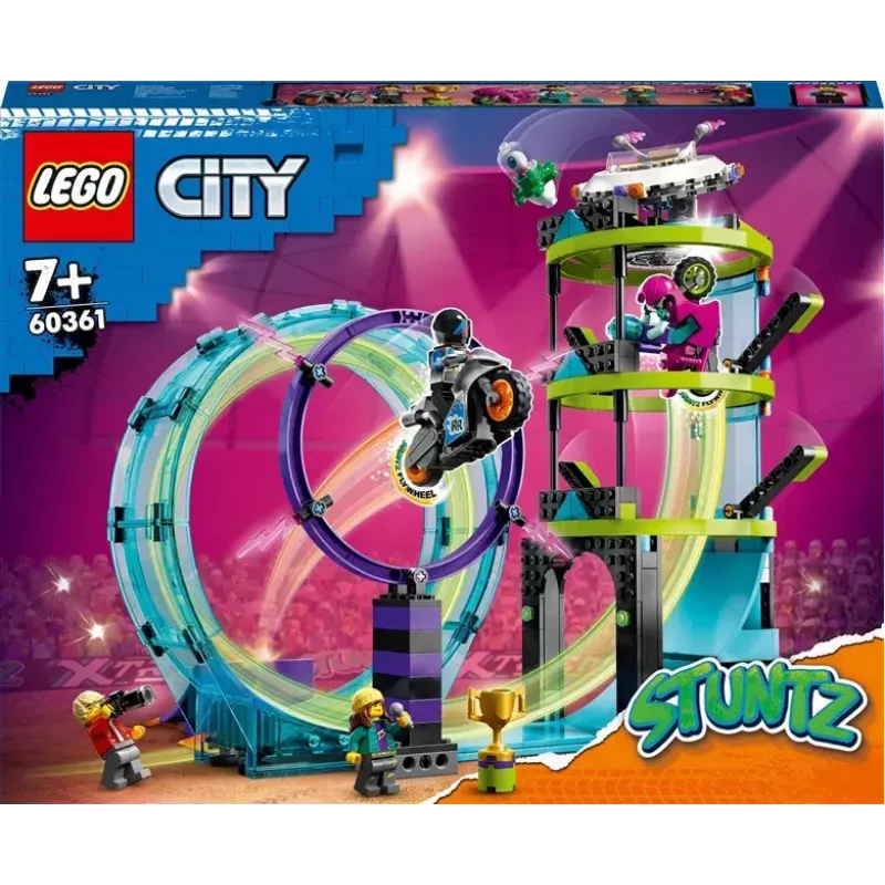 LEGO Conjunto LEGO City Stuntz 60361 Ultimate Stunt Riders Challenge – Conjunto de brincar com mota de acrobacias