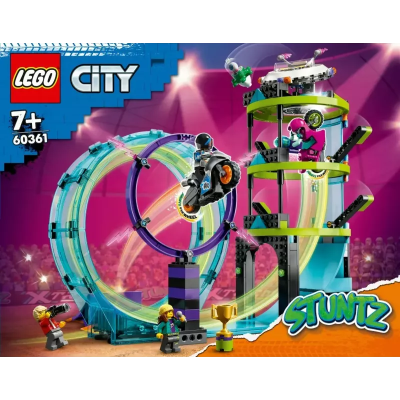 LEGO Conjunto LEGO City Stuntz 60361 Ultimate Stunt Riders Challenge – Conjunto de brincar com mota de acrobacias