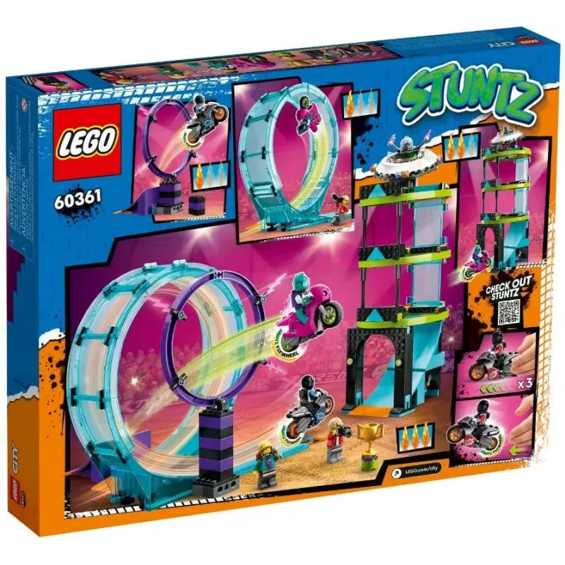 LEGO Conjunto LEGO City Stuntz 60361 Ultimate Stunt Riders Challenge – Conjunto de brincar com mota de acrobacias