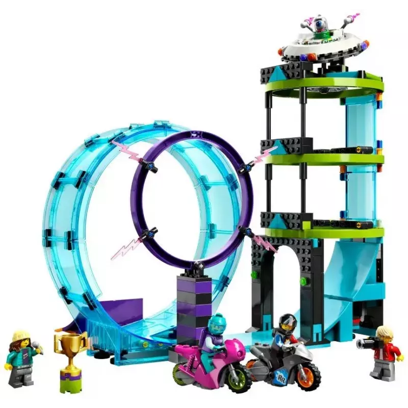 LEGO Conjunto LEGO City Stuntz 60361 Ultimate Stunt Riders Challenge – Conjunto de brincar com mota de acrobacias