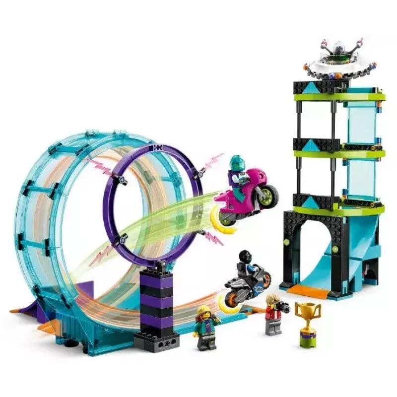 LEGO Conjunto LEGO City Stuntz 60361 Ultimate Stunt Riders Challenge – Conjunto de brincar com mota de acrobacias