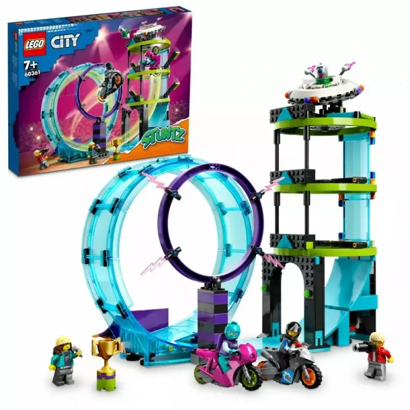 LEGO Conjunto LEGO City Stuntz 60361 Ultimate Stunt Riders Challenge – Conjunto de brincar com mota de acrobacias