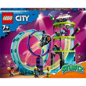 LEGO Conjunto LEGO City Stuntz 60361 Ultimate Stunt Riders Challenge – Conjunto de brincar com mota de acrobacias