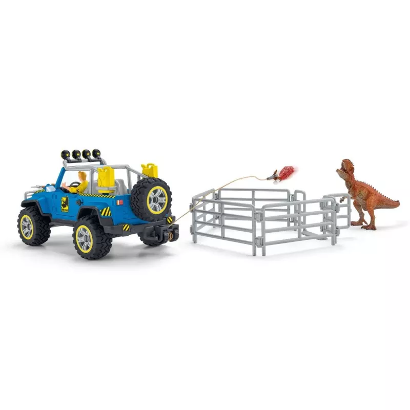 schleich Dinosaurs Veículo Todo-o-Terreno com Posto Avançado de Dinossauros, Dinossauros e Vulcão, Estação de Investigação, 4 ano(s), Multicolor, Plástico