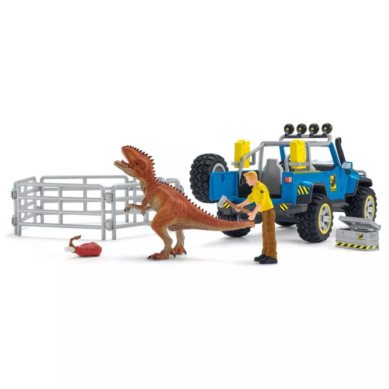 schleich Dinosaurs Veículo Todo-o-Terreno com Posto Avançado de Dinossauros, Dinossauros e Vulcão, Estação de Investigação, 4 ano(s), Multicolor, Plástico