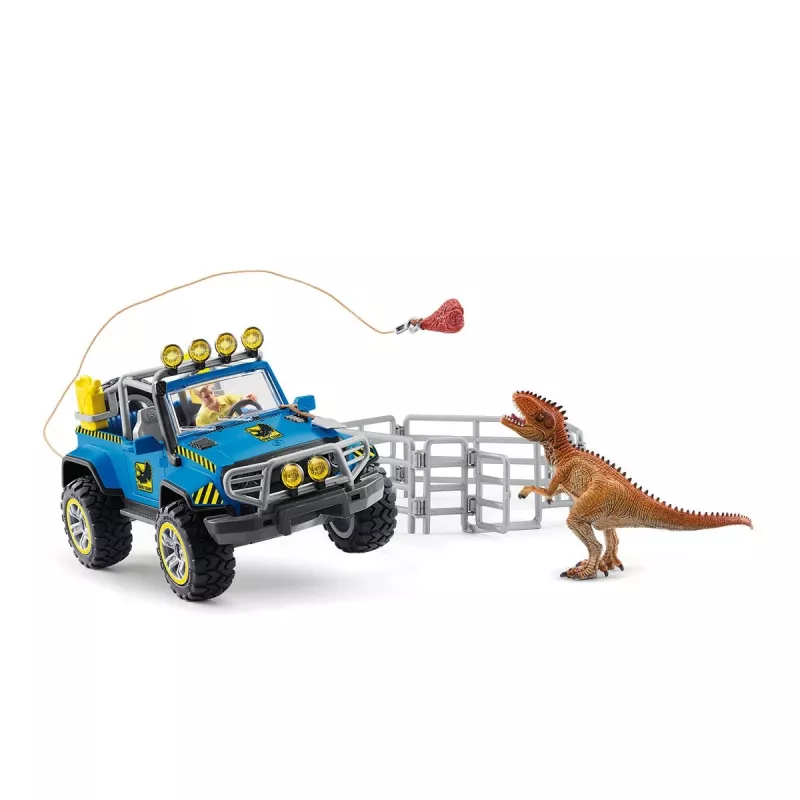 schleich Dinosaurs Veículo Todo-o-Terreno com Posto Avançado de Dinossauros, Dinossauros e Vulcão, Estação de Investigação, 4 ano(s), Multicolor, Plástico