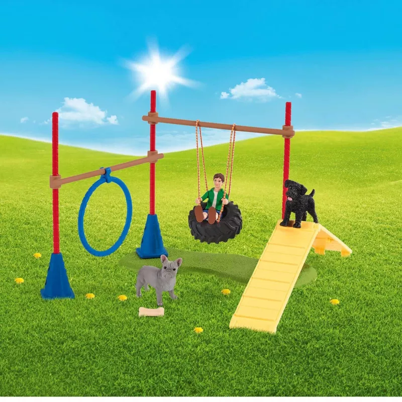 schleich Farm Life Treino de Agilidade para Cachorros, Farm World, 3 ano(s), Multicolor