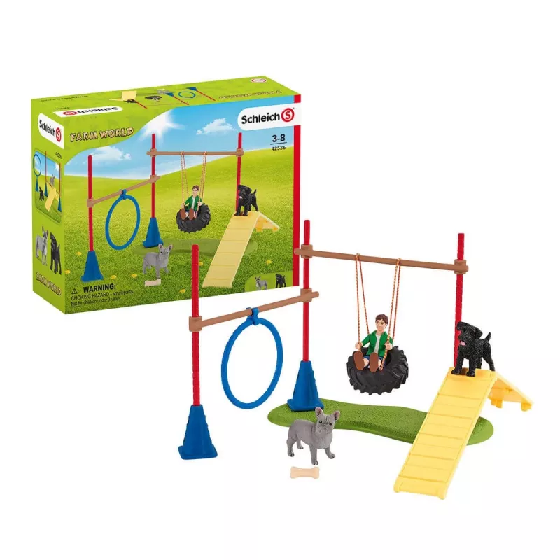 schleich Farm Life Treino de Agilidade para Cachorros, Farm World, 3 ano(s), Multicolor