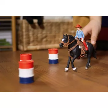 schleich Cowgirl Corrida de Barril Divertida, 3 ano(s), Multicolor