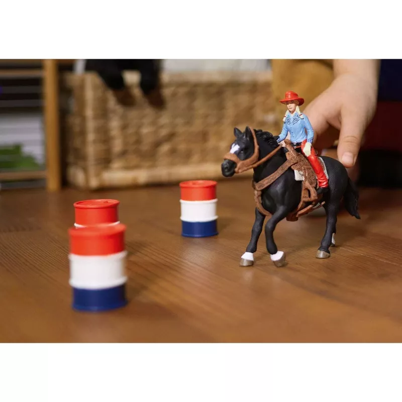 schleich Cowgirl Corrida de Barril Divertida, 3 ano(s), Multicolor