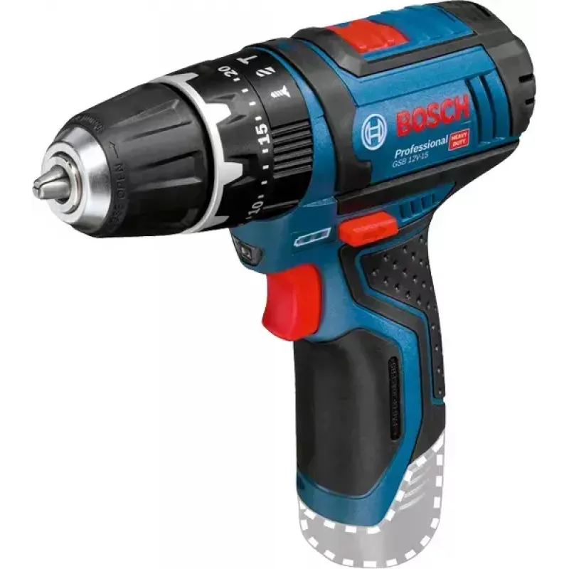 Berbequim de punho de pistola Bosch GSB 12V-15, 1300 rpm, bateria de 2 Ah