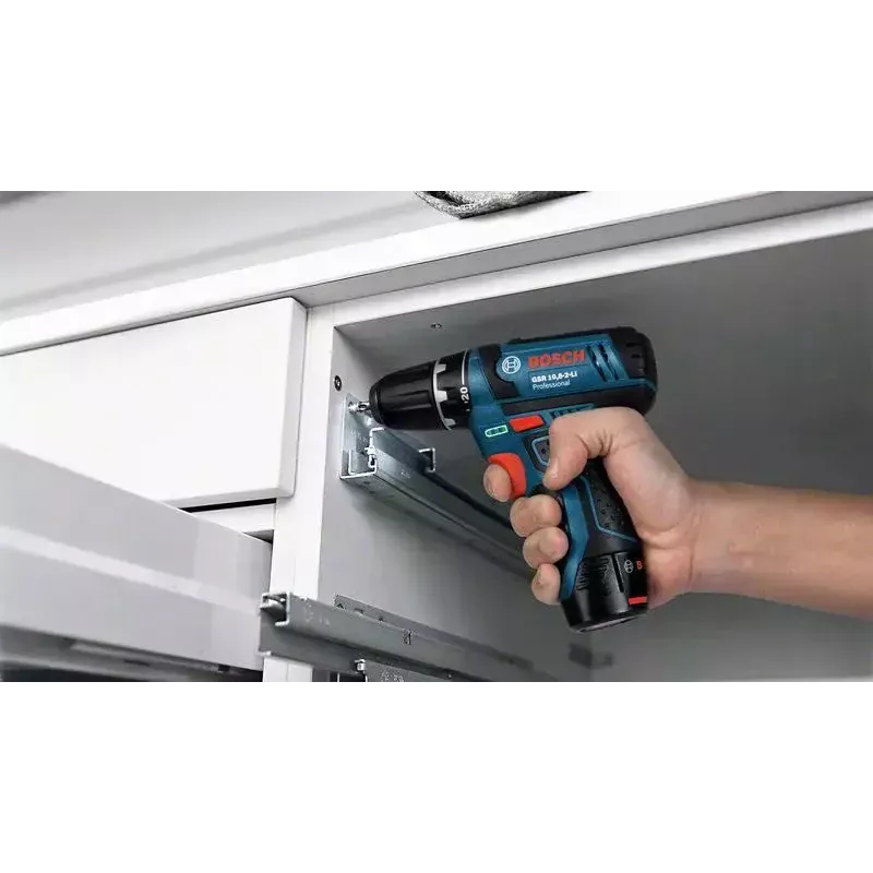 Berbequim de punho de pistola Bosch GSB 12V-15, 1300 rpm, bateria de 2 Ah