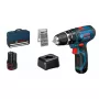 Berbequim de punho de pistola Bosch GSB 12V-15, 1300 rpm, bateria de 2 Ah