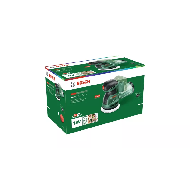 Bosch EasyOrbit 18V-10 (Baretool), Lixadora excêntrica, Preto, Verde, Plástico, Alemanha, 23000 rpm, 1 mm