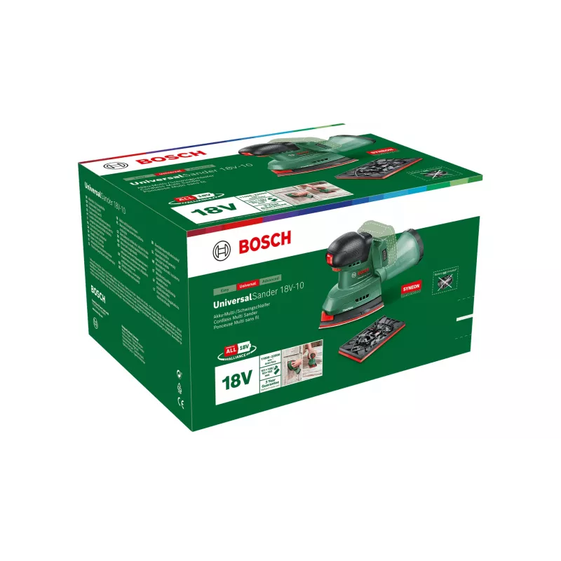 Bosch UniversalSander 18V-10 Lixadora excêntrica 22000 OPM Preto, Verde