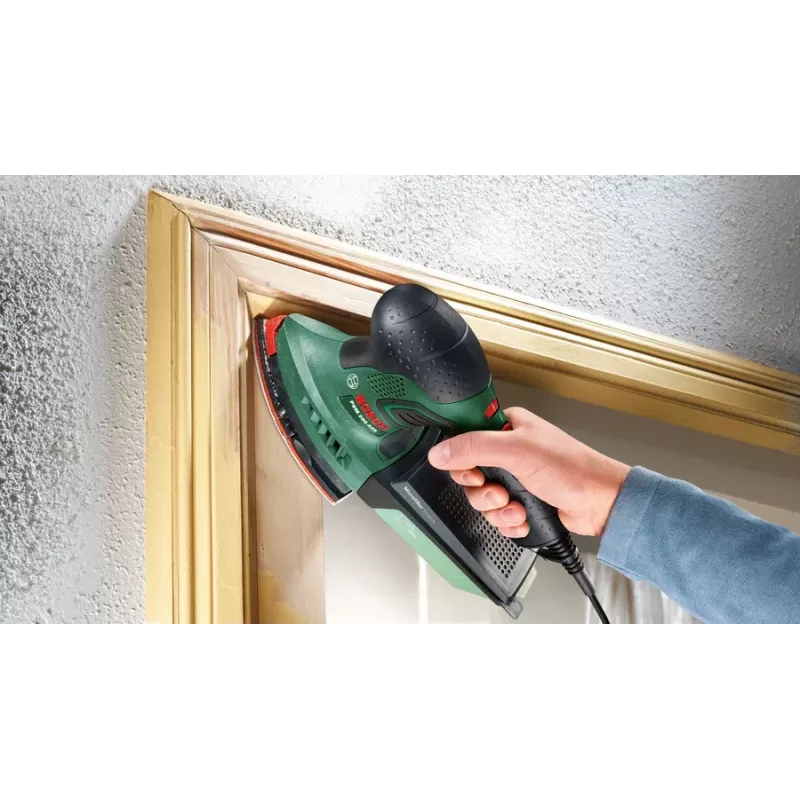 Bosch PSM 200 AES 06033B6002 lixadeira multi, 200 W, conjunto de acessórios de 29 peças, SystemBox, verde/preto