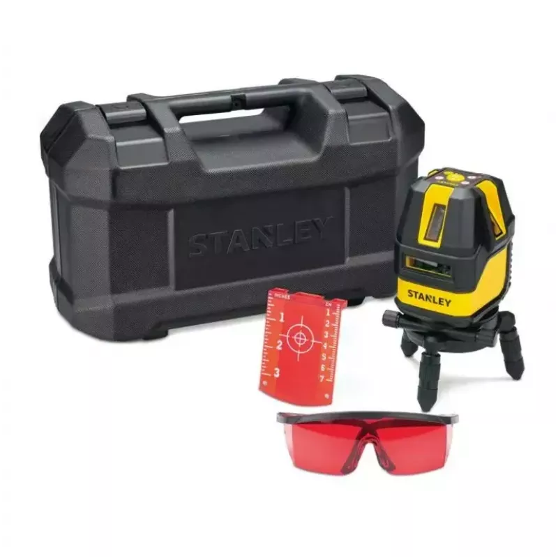 Nivelador laser STANLEY Multi-Line STHT77514-1 — laser vermelho, 4 linhas verticais e 1 horizontal