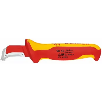 Faca de lâmina fixa Knipex 009855 metálico vermelho amarelo