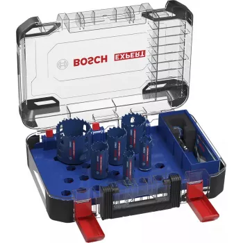 Bosch 2 608 900 446 Expert Tough Material conjunto de serras de copo, 9 peças, 22–68 mm, com adaptador Power Change Plus