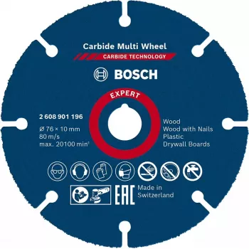 Bosch 2 608 901 196 Ferramenta rotativa Acessório de lixar/rebarbar Plástico, madeira Disco de corte