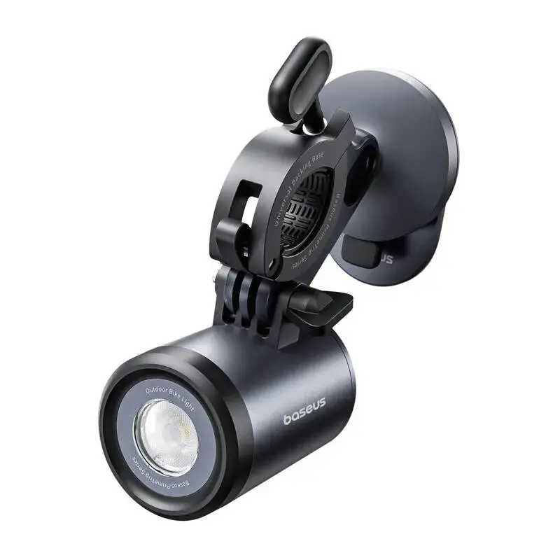Suporte para bicicleta Baseus PrimeTrip 2-in-1 suporte para telemóvel com lanterna, preto