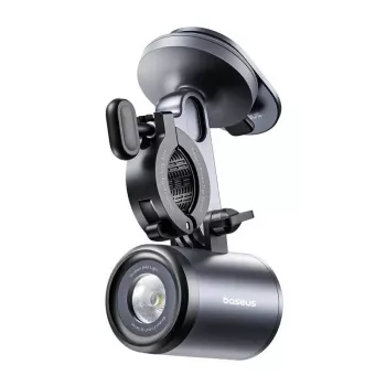 Suporte para bicicleta Baseus PrimeTrip 2-in-1 suporte para telemóvel com lanterna, preto