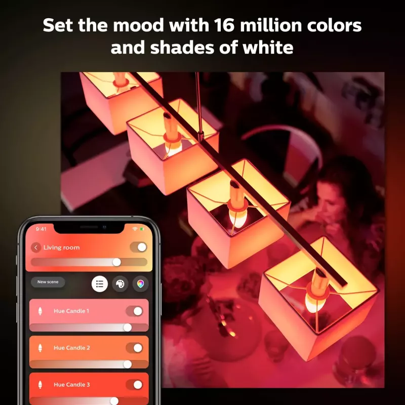 Lâmpada inteligente Philips Hue White and colour ambience vela E14, Bluetooth/Zigbee, 5,3 W (pack de 2)