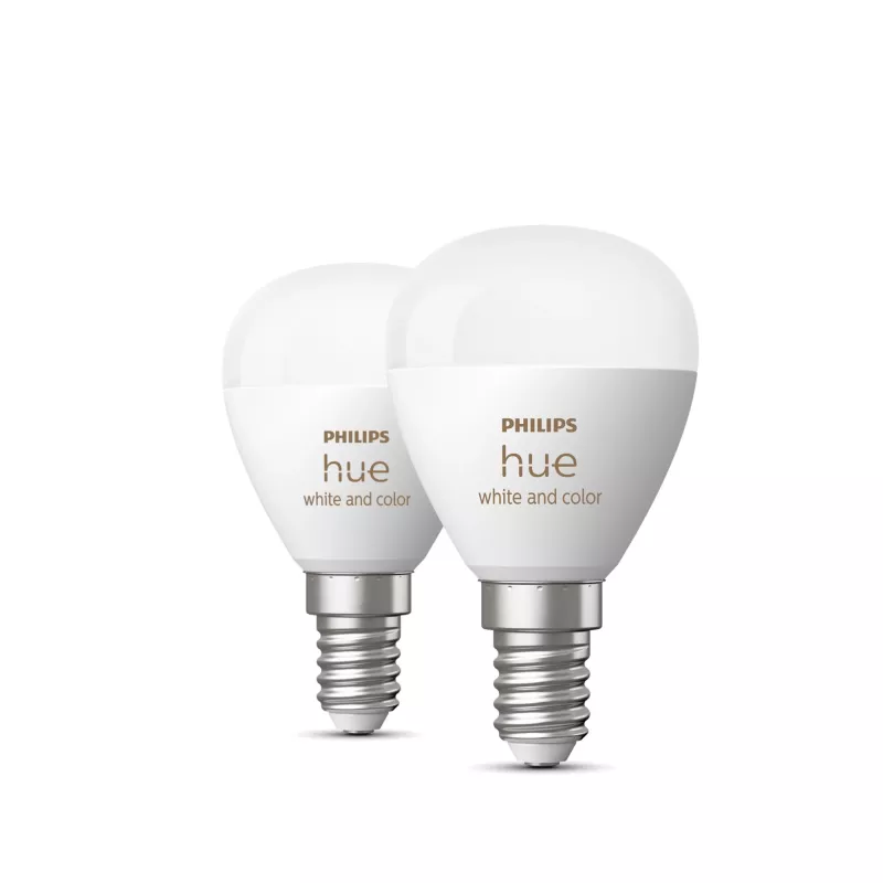 Philips Hue White and Color Ambience Lustre – lâmpada inteligente E14 – (pack de 2)