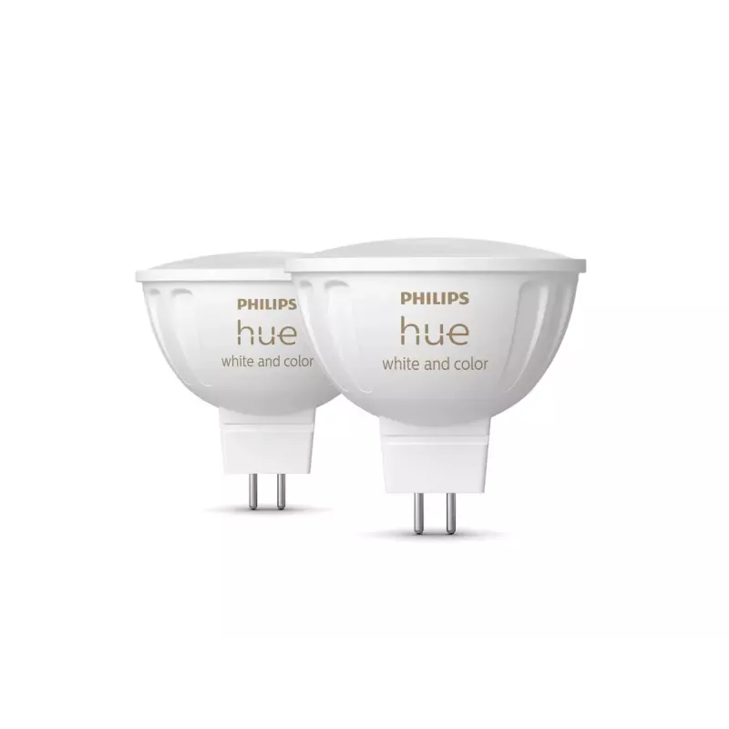 Philips Hue White & Color Ambiance MR16 GU5.3 lâmpada inteligente de foco, 6,3 W, 2 unidades