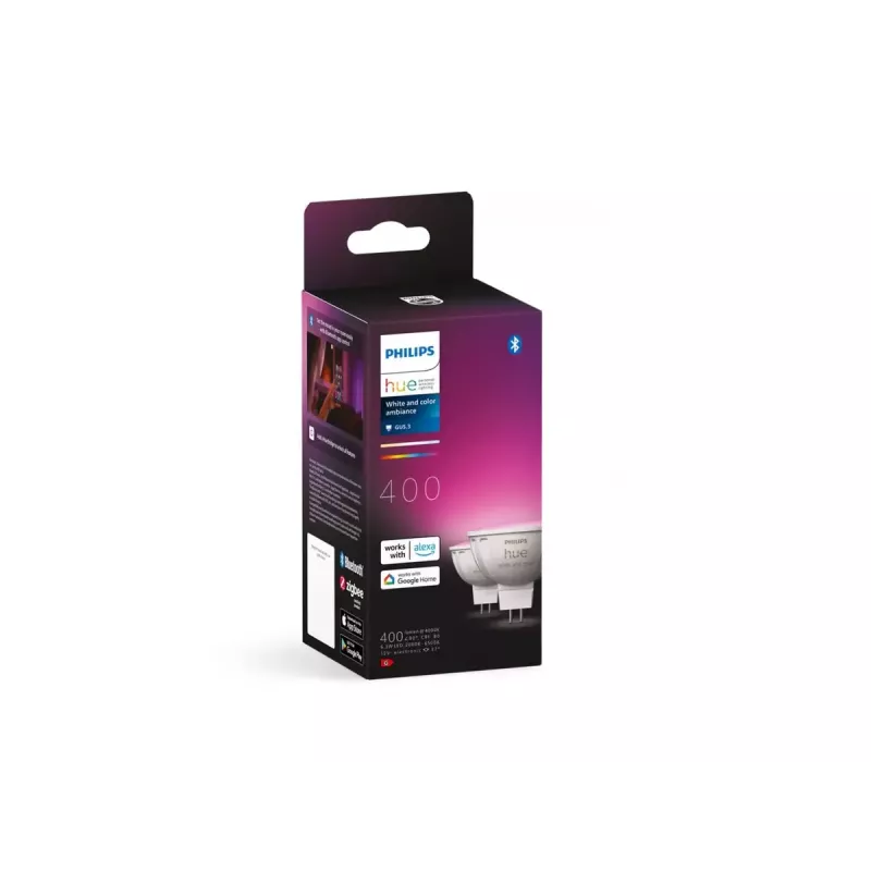 Philips Hue White & Color Ambiance MR16 GU5.3 lâmpada inteligente de foco, 6,3 W, 2 unidades