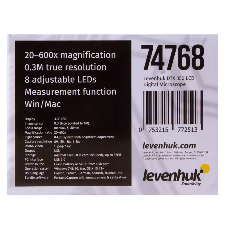 Microscópio digital Levenhuk DTX 350 LCD ampliação 600x