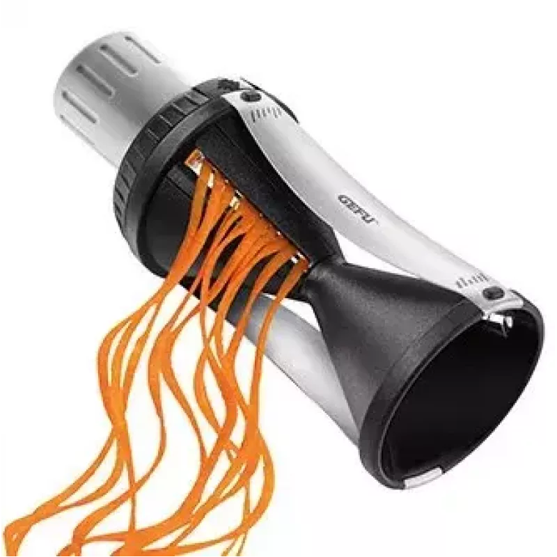 Cortador de espiral manual GEFU Spirelli 2.0 preto prateado plástico aço inoxidável