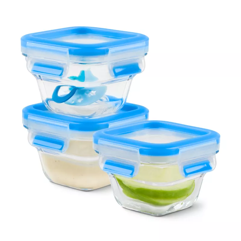 EMSA CLIP & CLOSE N10507 Conjunto quadrado azul, transparente 3 unid.