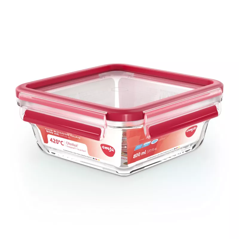 EMSA CLIP & CLOSE N10414 Caixa quadrada 0,8 L transparente 1 unid.