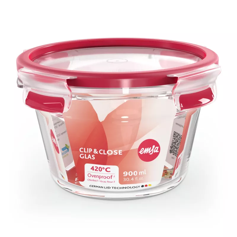 EMSA CLIP & CLOSE N10404 Caixa redonda 0,9 L transparente 1 unid.