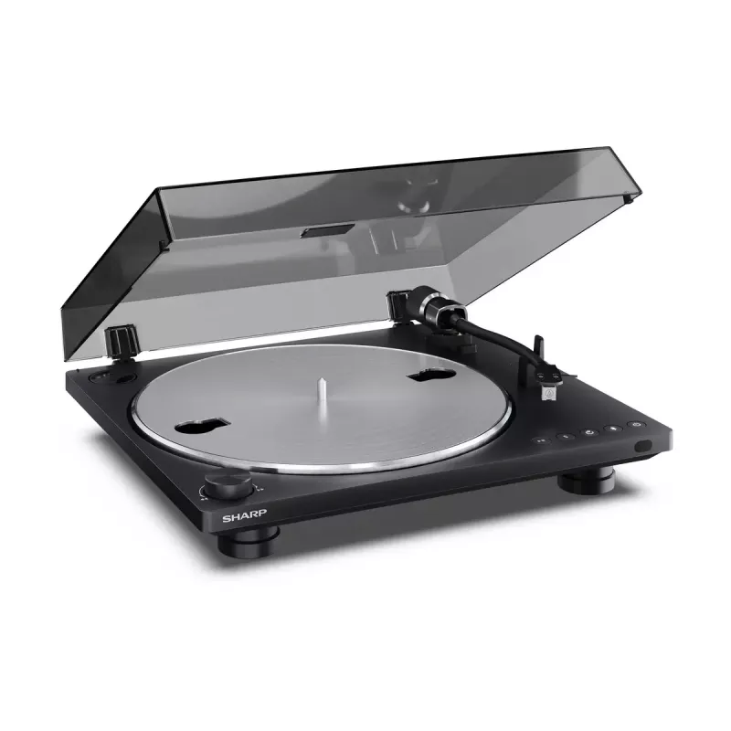 Gira-discos Sharp RP-TT100 preto acionamento direto com saída USB para gravação digital