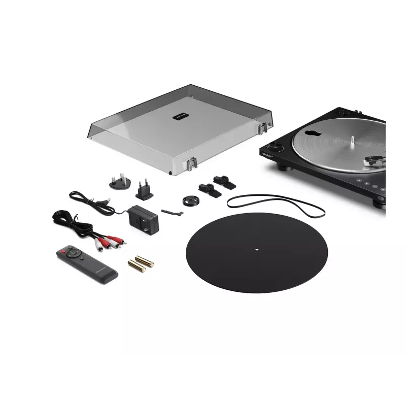 Gira-discos Sharp RP-TT100 preto acionamento direto com saída USB para gravação digital