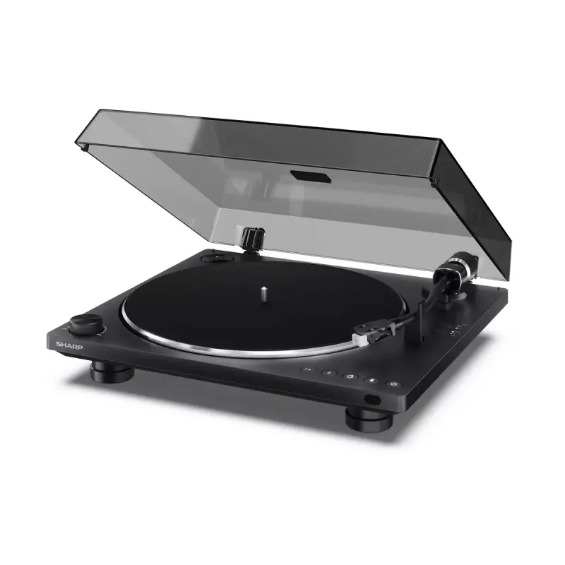 Gira-discos Sharp RP-TT100 preto acionamento direto com saída USB para gravação digital