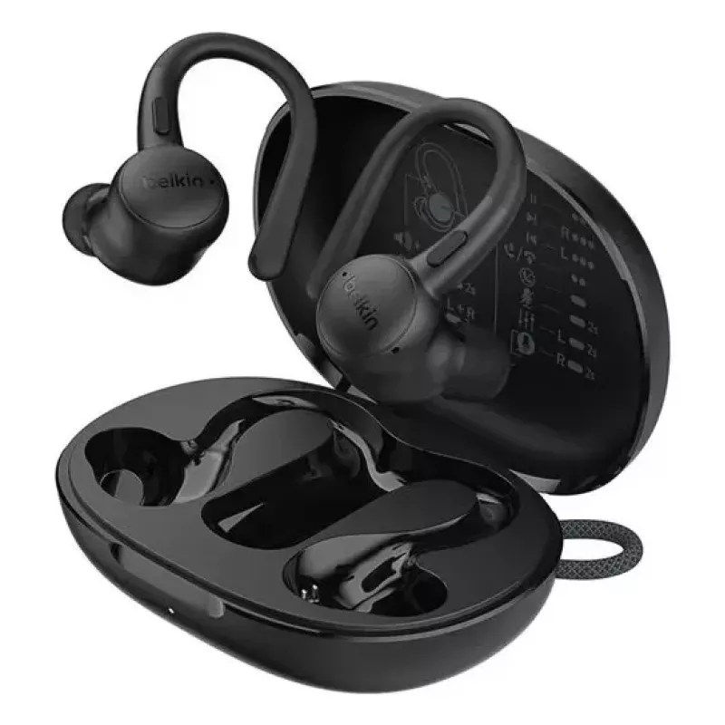 Headset Belkin SoundForm ActiveFit com fios sem fios Bluetooth preto