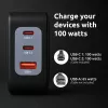 Fonte de alimentação Intenso W100ACC+C520C 100W carregador rápido GaN preto