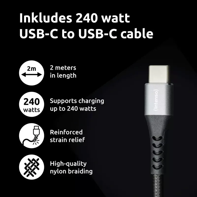 Fonte de alimentação Intenso W100ACC+C520C 100W carregador rápido GaN preto