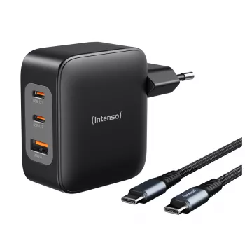 Fonte de alimentação Intenso W100ACC+C520C 100W carregador rápido GaN preto