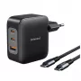 Fonte de alimentação Intenso W100ACC+C520C 100W carregador rápido GaN preto